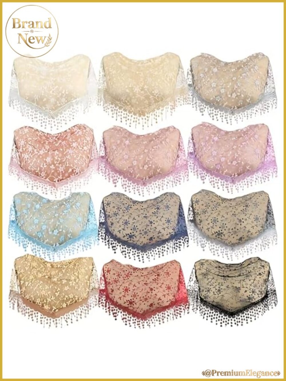 Triangle Lace Mantilla Veil for Church Catholic Mass
